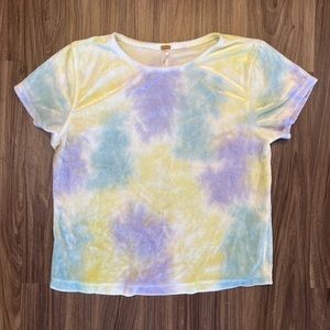 Free People Tye Dye Velvet Tee